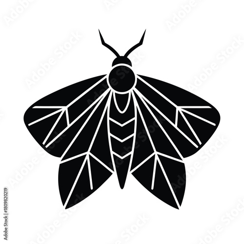 Moth Resting Icon Vector Illustration