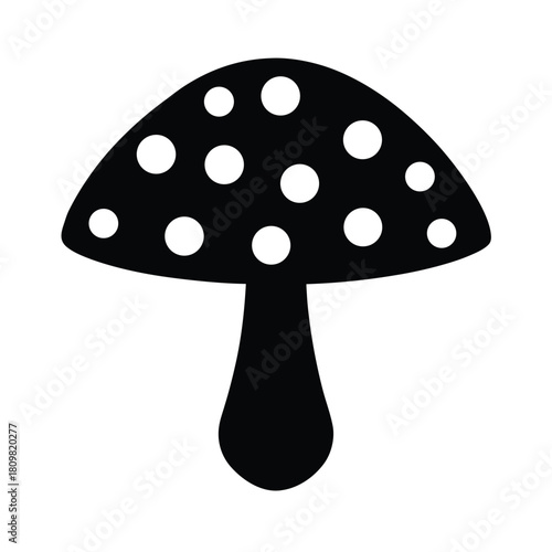 Mushroom Spore Print Icon Vector Illustration