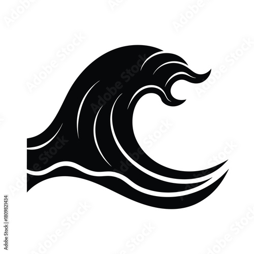 Tidal Wave Crest Icon Vector Illustration