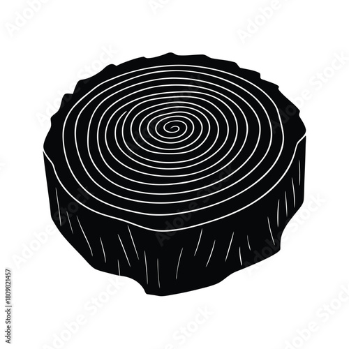 Tree Stump Top View Icon Vector Illustration