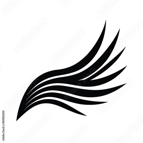 Wind Bent Grass Blade Icon Vector Illustration