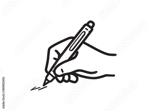 Handwriting Outline Icon Simple Clean 2D Vector Design