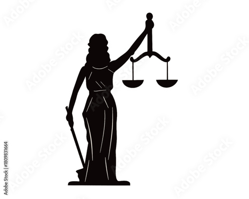 justice scales lady logo silhouette 