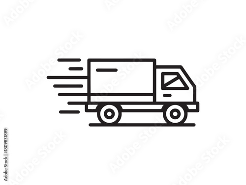 Minimal Fast Shipping Delivery Truck Vector Icon