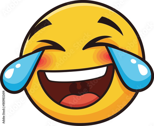 Laughing Emoji with Tears of Joy, Yellow Face with Big Smile and Tears