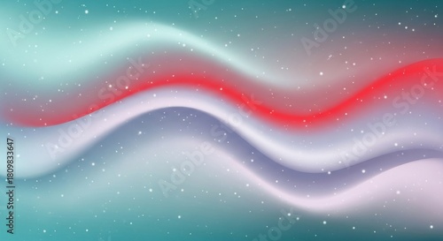 Gradient background with fluid waves, vibrant colors, and glittering particles
