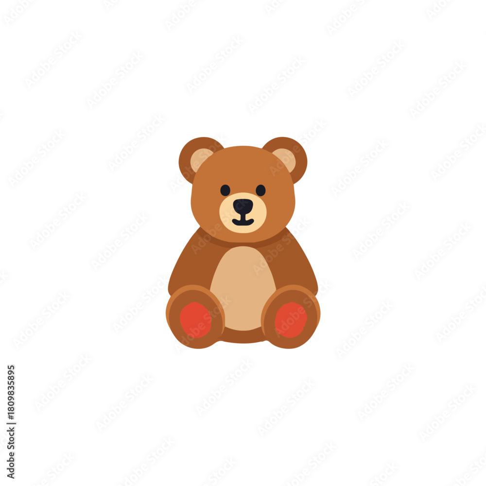 Obraz premium Cute Brown Teddy Bear Sitting Isolated on White