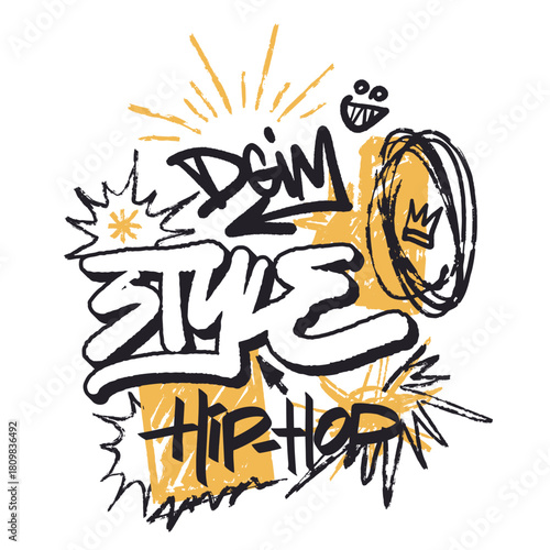 Vibrant hip hop marker art