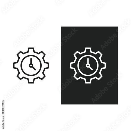 Gear clock icon symbolizing time management and efficiency