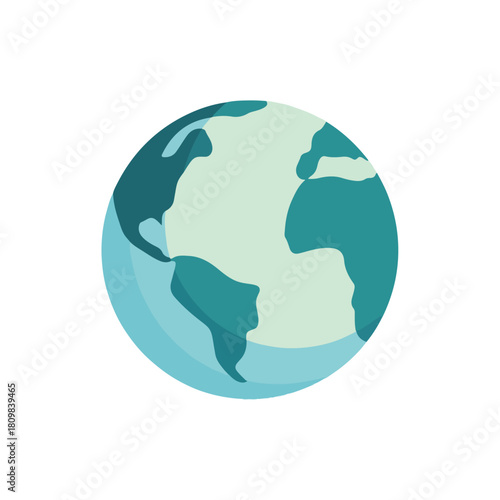 Minimalist Earth Globe Illustration on White Background
