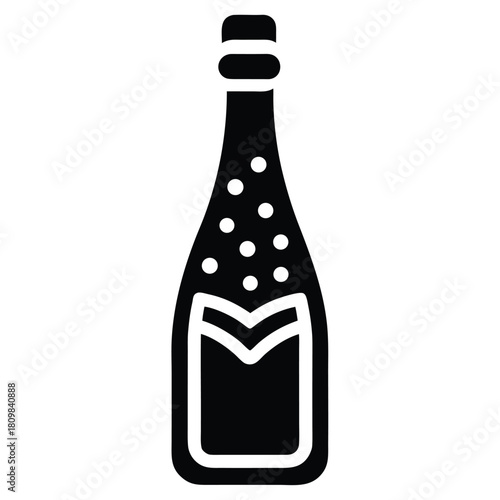 champagne bottle 2026 vector icon