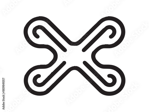 Simple Connect Icon 2D Vector Line Illustration