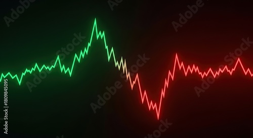 Fluctuating stock market chart illustrating gain and loss data
