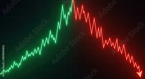 Financial chart showing growth followed by sharp market crash