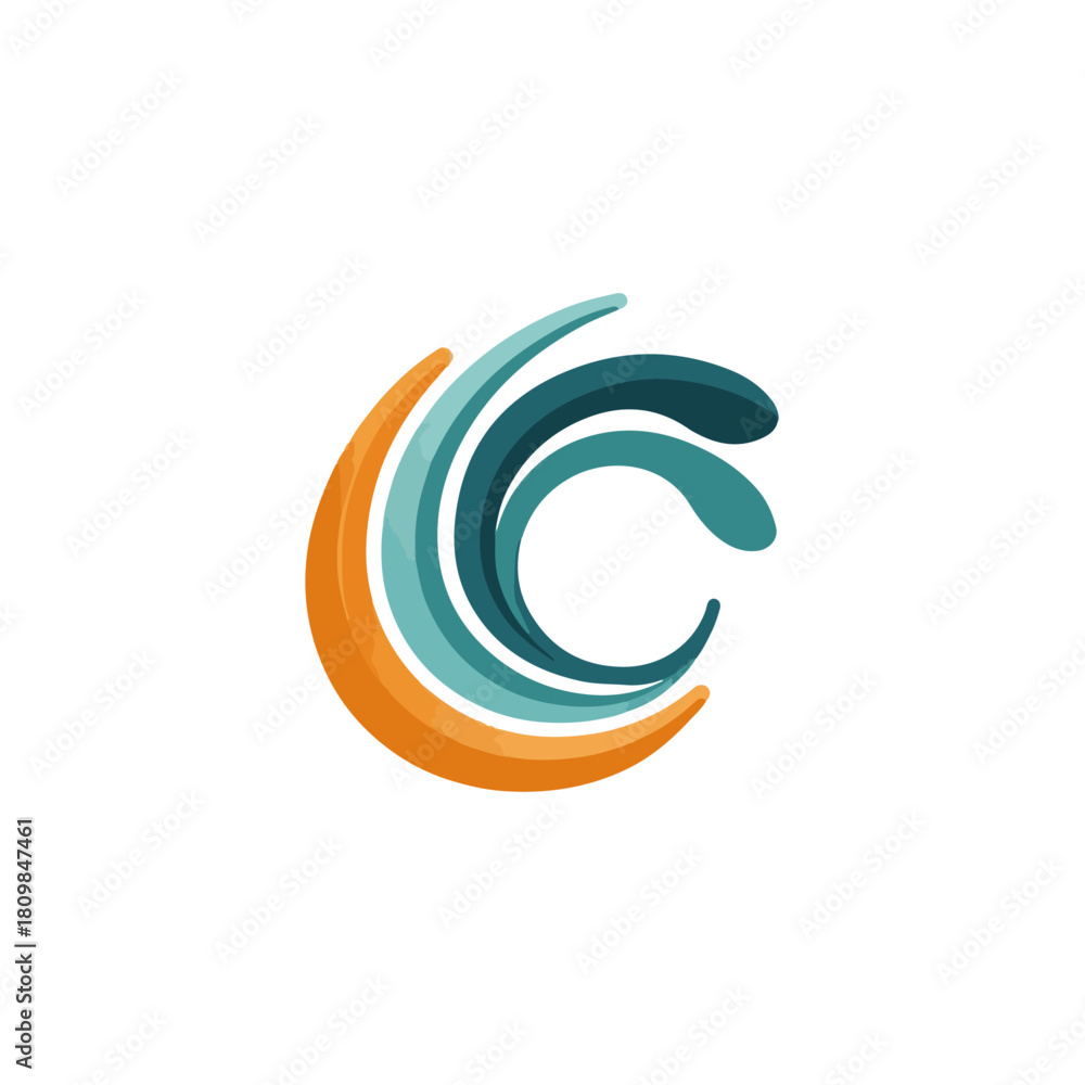 Naklejka premium Abstract Wave Logo Design with Swirling Colors