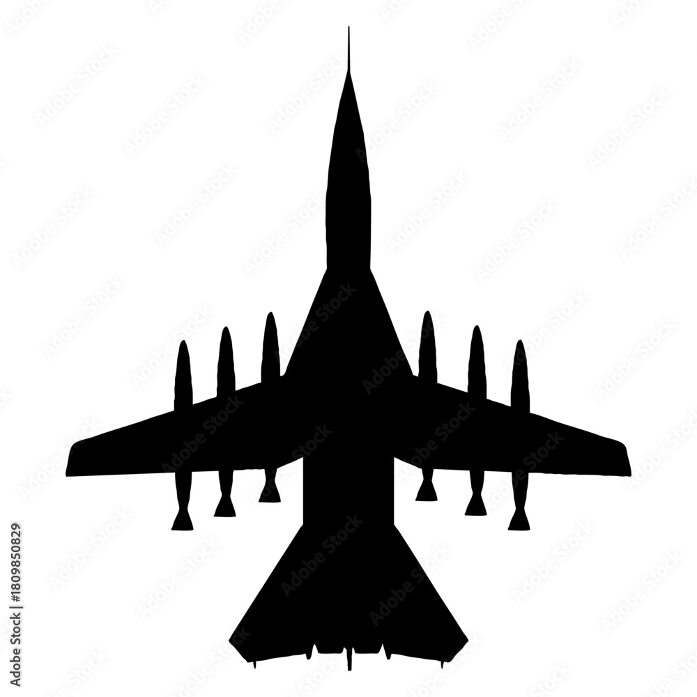 Naklejka premium Jet Fighter Silhouette