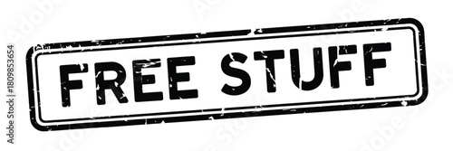 Distressed stamp graphic announcing free stuff