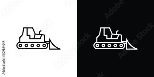 Bulldozer icon. Modern simple vector collection