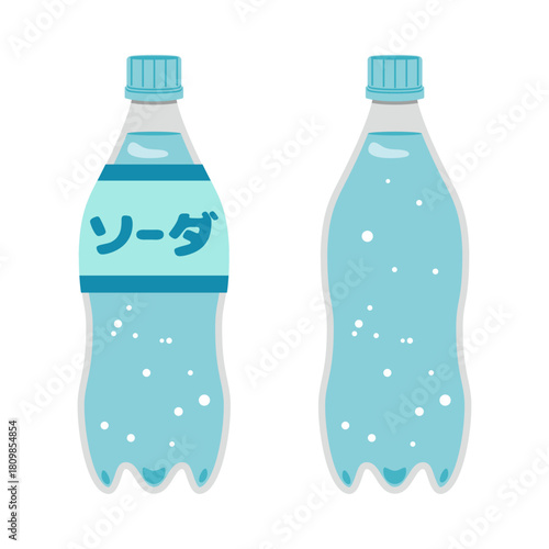 ペットボトルのソーダのイラスト