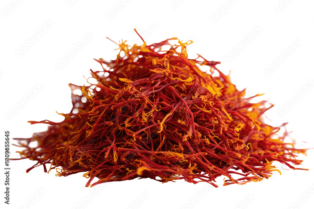Naklejka premium Pile of vibrant orange-red saffron threads