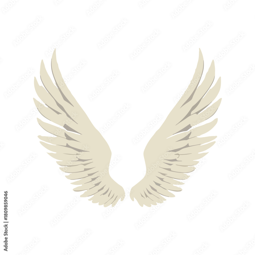 Obraz premium Elegant Angel Wings Icon on White Background