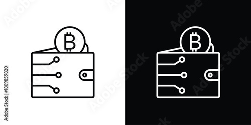 Cryptocurrency wallet icon. Modern simple vector collection