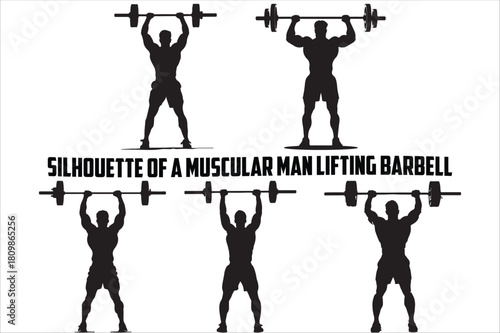 Weightlifting Athlete Silhouette Collection.