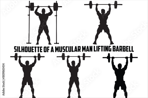 Weightlifting Athlete Silhouette Collection.