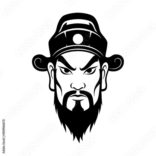 Black and White Illustration of an Ancient Chinese Official