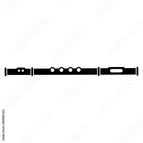 Transverse Flute or Piccolo Wind Instrument Icon
