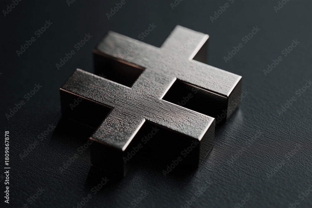 Obraz premium Hashtag Symbol “#” as an Iconic Sign Used in Social Media