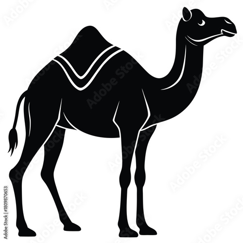 Camel Silhouette Vector Illustration with Clean Outline and Minimal Detail