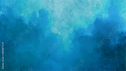 Deep Abstract Blue Watercolor Texture Background, Glowing Cyan Underwater Abyss & Ice. Ethereal Smoke, Navy Vignette & Grunge Gradient Wallpaper for Digital Art, Web Design & Graphic Projects