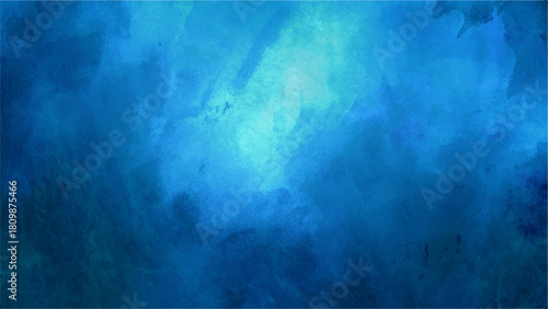 Deep Abstract Blue Watercolor Texture Background, Glowing Cyan Underwater Abyss & Ice. Ethereal Smoke, Navy Vignette & Grunge Gradient Wallpaper for Digital Art, Web Design & Graphic Projects