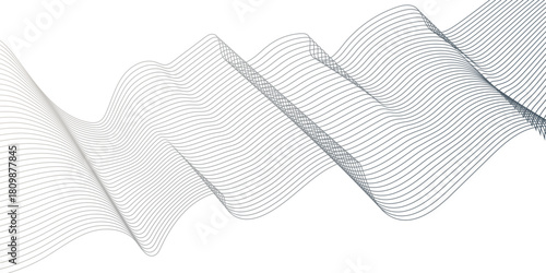 Abstract wavy lines flowing curve gradient color on transparent background. Abstract white background colorful lines. modern wavy stripes on white background isolated.
