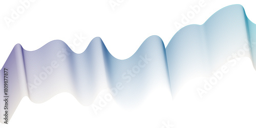 Abstract wavy lines flowing curve gradient color on transparent background. Abstract white background colorful lines. modern wavy stripes on white background isolated.