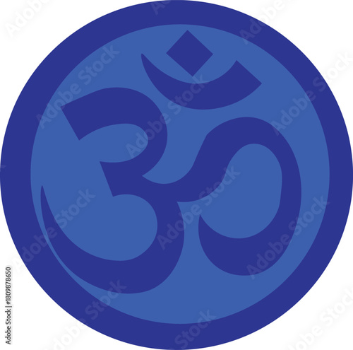 Om Symbol: A minimalist depiction of the sacred Om symbol, presented in a clean, modern style, conveying serenity and spiritual depth. 