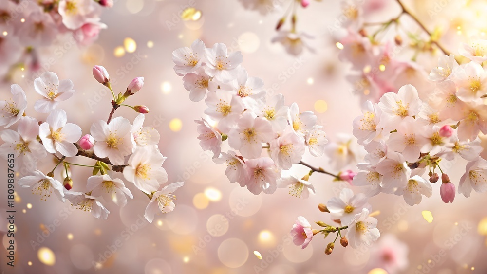 Obraz premium Cherry blossom in sunlight