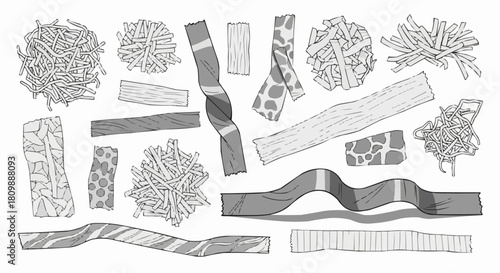 Detailed Hand-Drawn Collection of Various Candy and Sweet Treats.