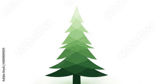 Elegant evergreen Christmas tree design with modern geometric facets, perfect for holiday cards, festive banners, and winter season promotions, originally vector