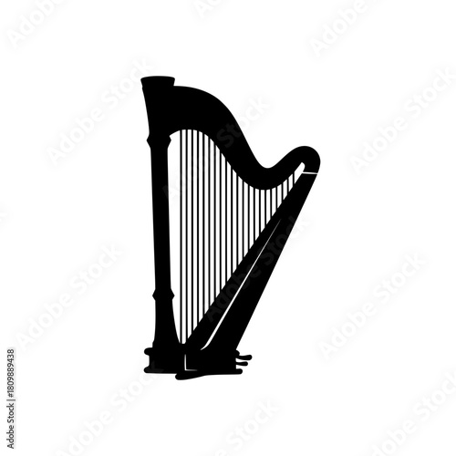 Classical Harp String Instrument Icon - Orchestra Music