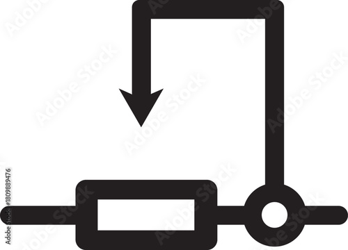 Electrical circuit symbol for a variable resistor