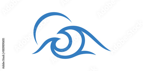 A clean dual-meaning logo combining beach waves and vacation elements, symbolizing relaxation, seaside escape, and sunny holiday vibes in a modern, refreshing style.