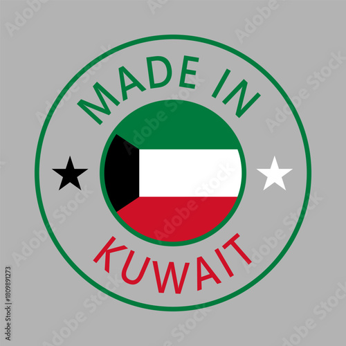 Kuwait Made in Stamp in circle with flag Vector template on white background Free Download Kuwait Made in Stamp in circle with flag Vector template on white background - GFXLoad