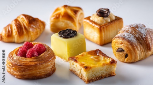 Wallpaper Mural An Array of Freshly Baked Pastries on a White Seamless Backdrop for Culinary and Bakery Inspirations Torontodigital.ca