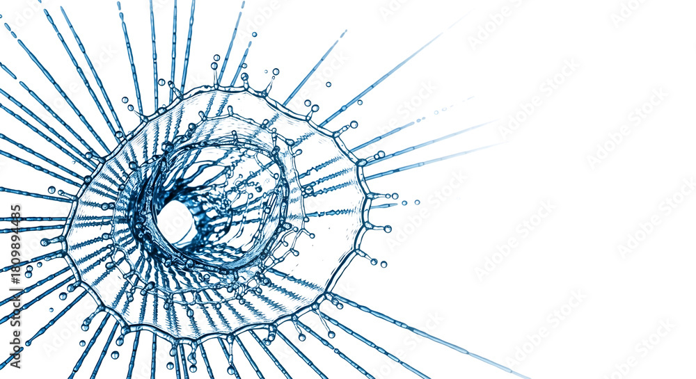 Fototapeta premium A mesmerizing pattern of shattered glass radiates outward, creating a spiderweb of cracks and fractures isolated on transparent background, capturing the fragility and destructive beauty of impact
