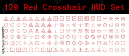 Ultimate crosshair and target aim vector icon set. Large collection of HUD diverse targeting symbols. Includes sniper focus reticles military sights gun crosshairs hud elements. Vector icon.