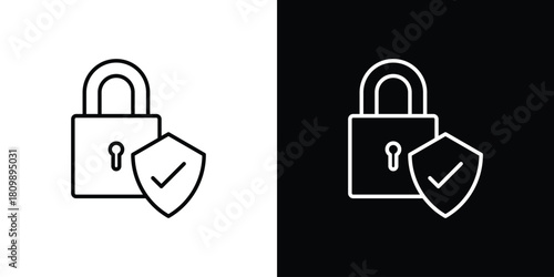 Shield lock icon. Modern simple vector collection