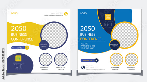Business conference social media flyer