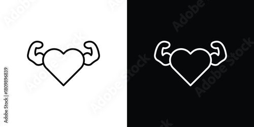 Strong heart icon. Modern simple vector collection